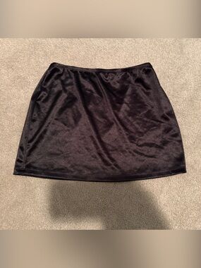 Classic Black Satin Mini Skirt - Women